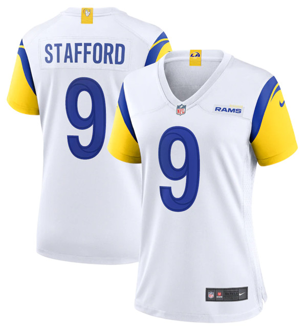 Women's Los Angeles Rams #9 Matthew Stafford White Vapor Untouchable Limited Stitched Jersey(Run Small)